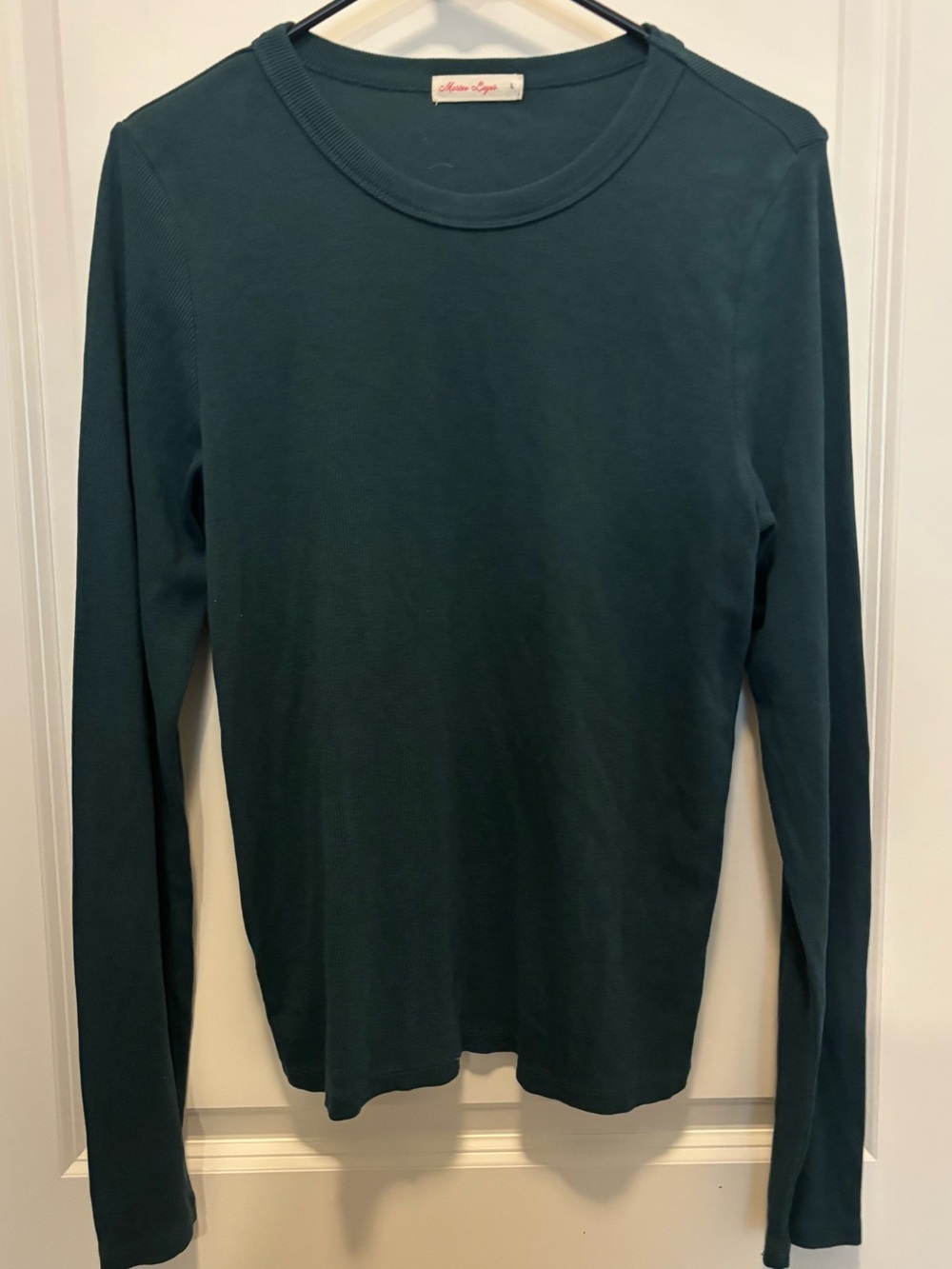 Marine Layer Long-Sleeve Crew in Deep green